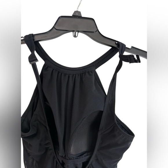 Profile by Gottex Black High-Neck Blouson Swimsuit Size 10 (Style E124-2070) - Picture 4 of 6